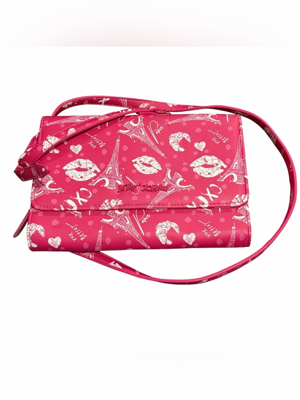 Betsey Johnson Paris Motif Crossbody (Minor Indents On Back)